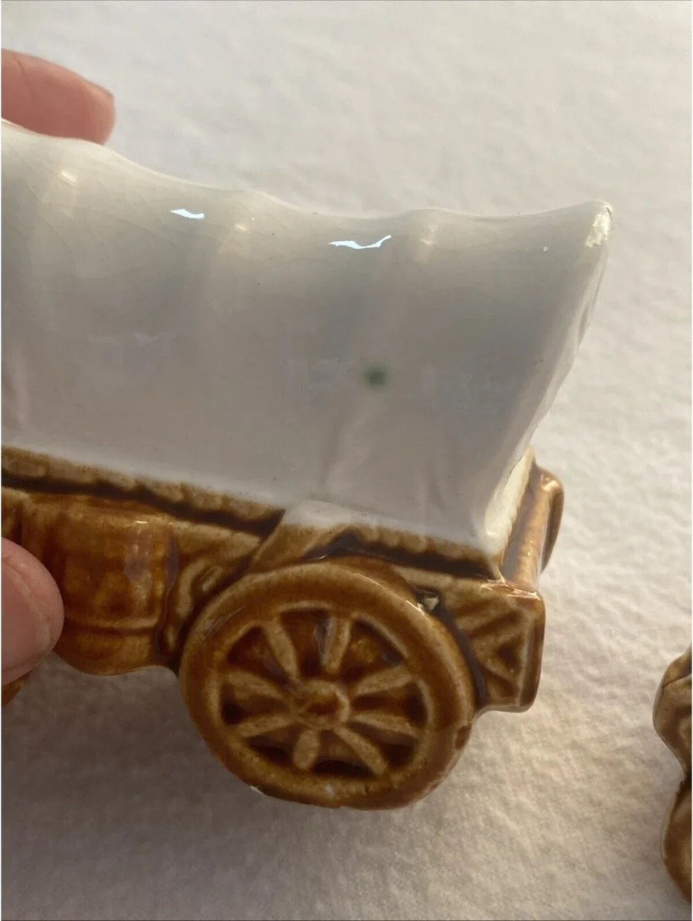 Vintage Ceramic Covered Wagon Salt and Pepper Shakers